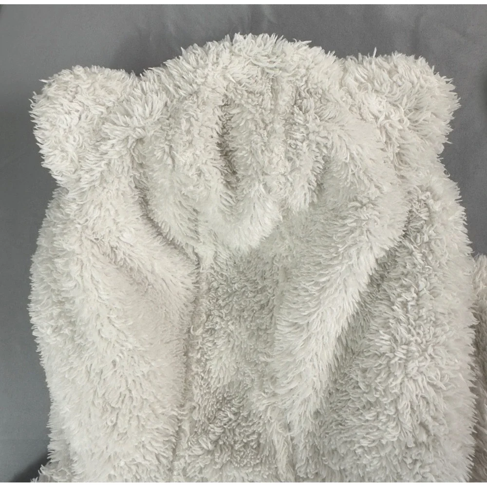 Patagonia Baby Hi‎ Loft Fleece Jacket 3T Hooded Bear Ears Cream Full Zip